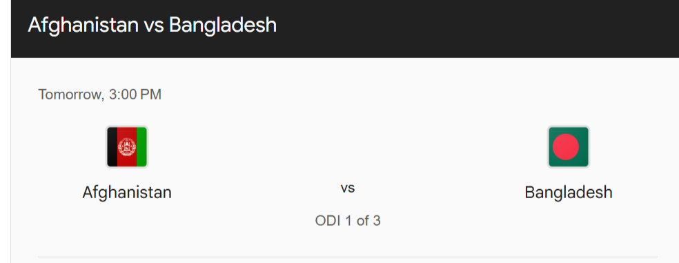 Afghanistan vs Bangladesh