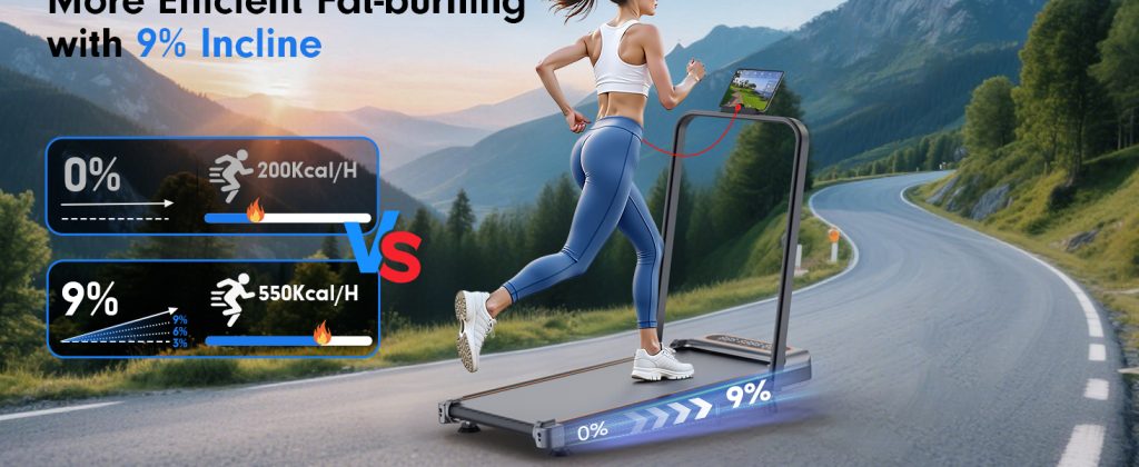 Foldable Treadmill with 10%